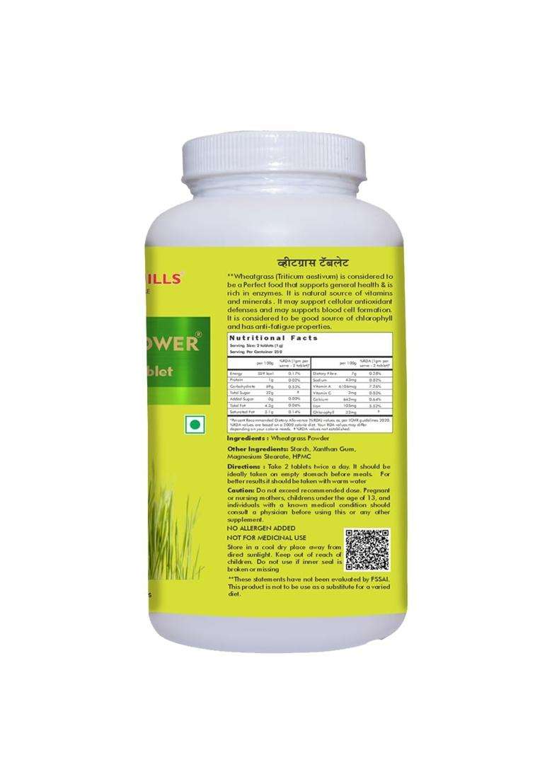 Herbal Hills Wheatgrass Tablets, 500 Count (Pack of 5) | Natural Herbal Care - Indya
