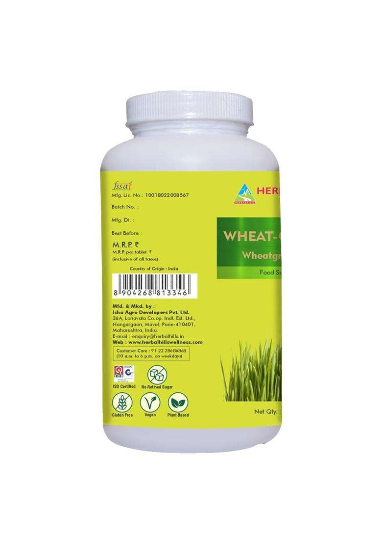 Herbal Hills Wheatgrass Tablets, 500 Count (Pack of 2) | Natural Herbal Care - Indya