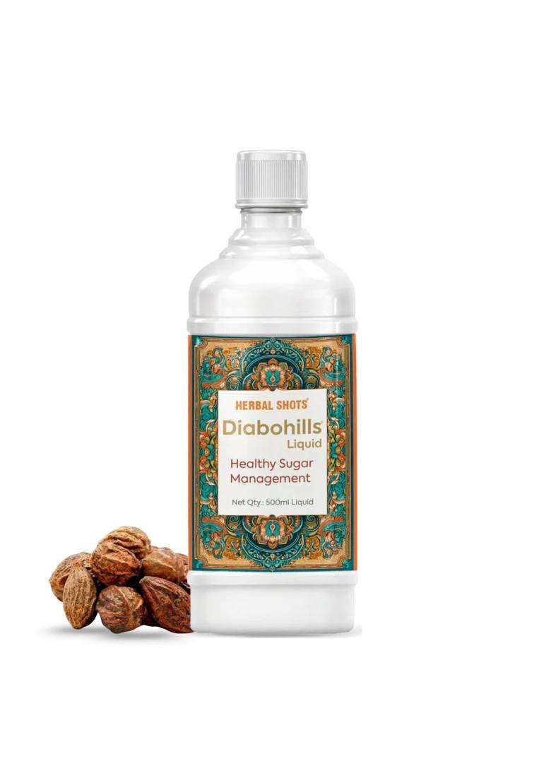 Herbal Hills Diabohills Herbal Shots (500 ml Bottle) | Authentic Traditional Formula | Supports Sugar Control & Metabolism - Indya