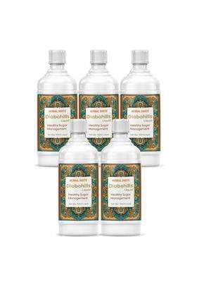 Herbal Hills Diabohills Herbal Shots (500 ml Bottle) (Pack of 5) | Authentic Traditional Formula | Supports Sugar Control & Metabolism