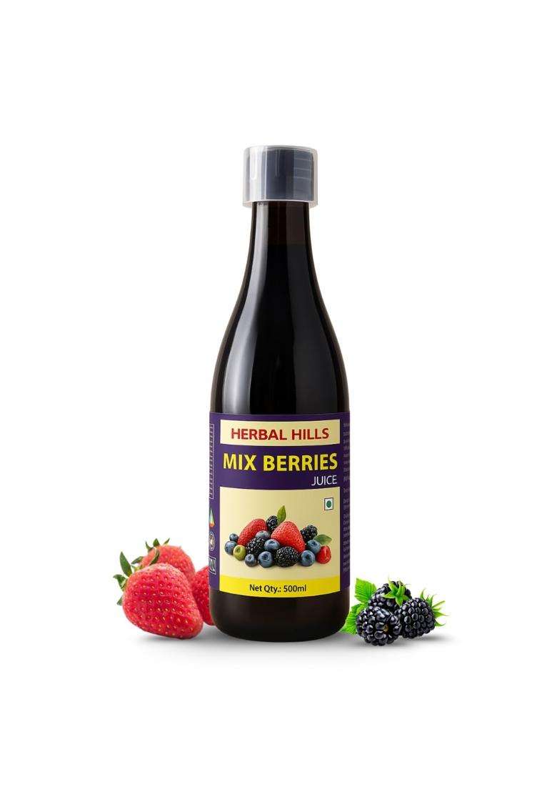 Herbal Hills Mix Berry Juice (500 ml | Natural Herbal Care - Indya