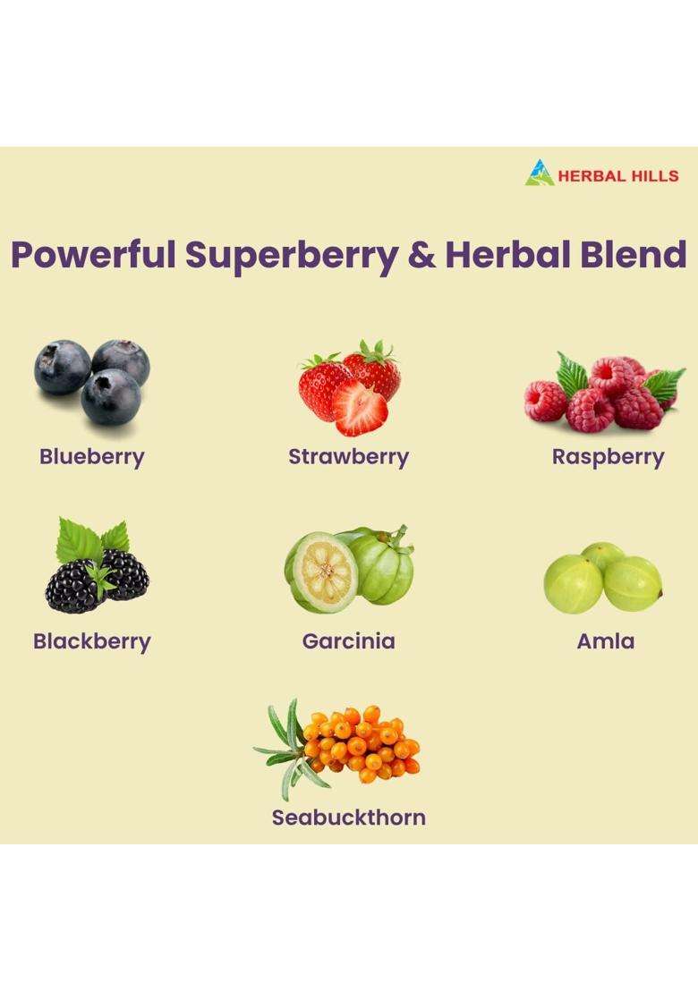 Herbal Hills Mix Berry Juice (500 ml | Natural Herbal Care - Indya