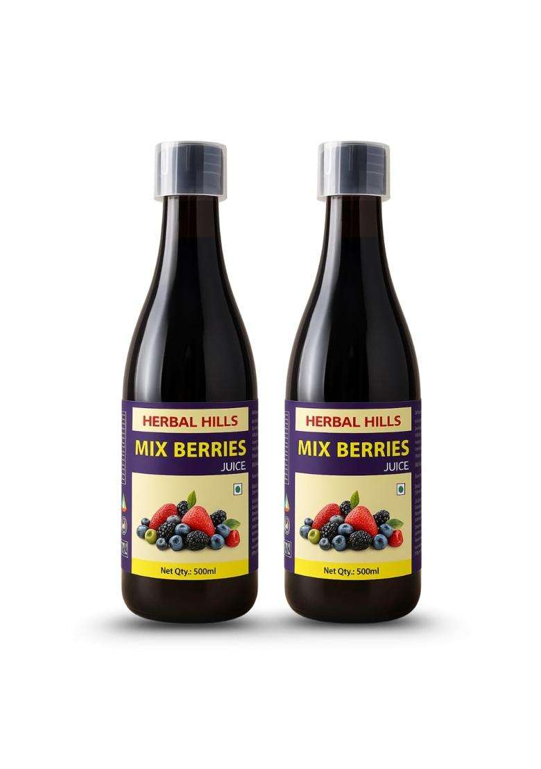 Herbal Hills Mix Berry Juice (500 ml (Pack of 2) | Natural Herbal Care - Indya