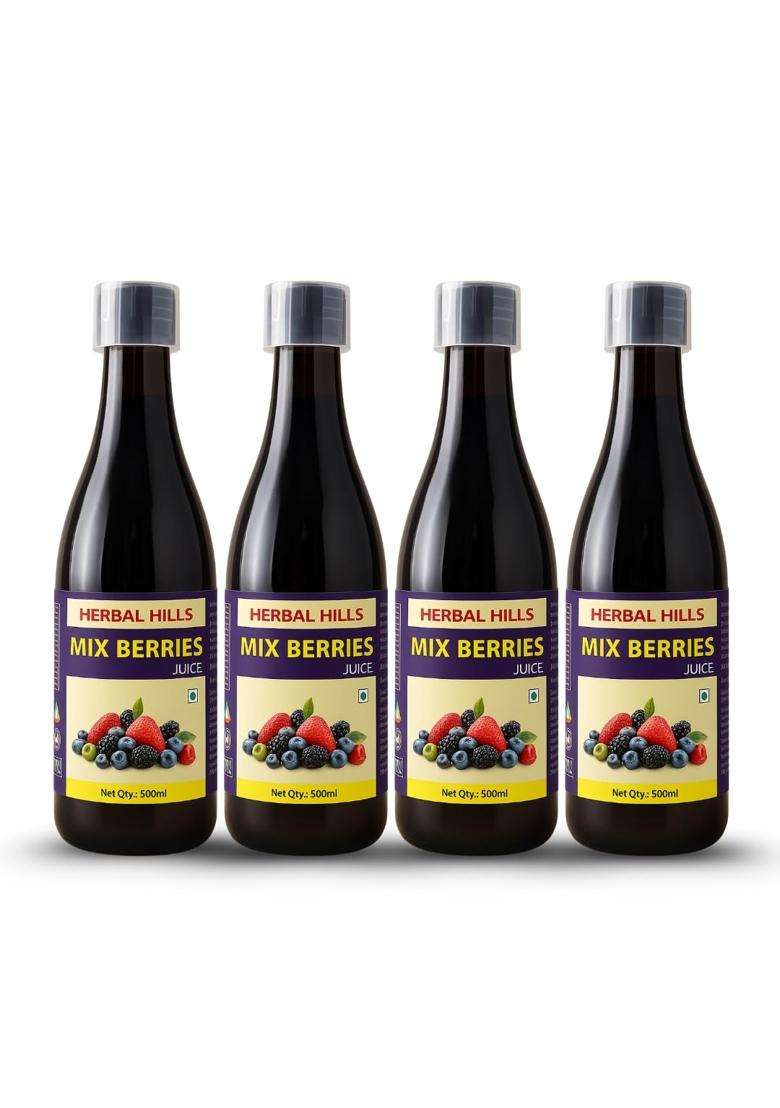 Herbal Hills Mix Berry Juice (500 ml (Pack of 4) | Natural Herbal Care - Indya
