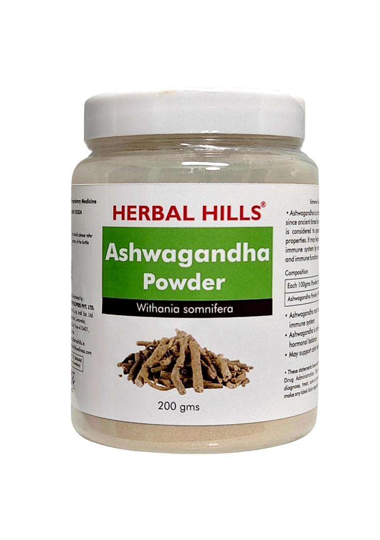 Herbal Hills Ashwagandha Powder, 200 g (Pack of 4) | Natural Herbal Care - Indya