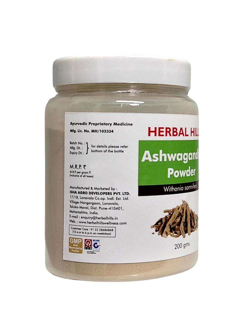 Herbal Hills Ashwagandha Powder, 200 g (Pack of 5) | Natural Herbal Care - Indya