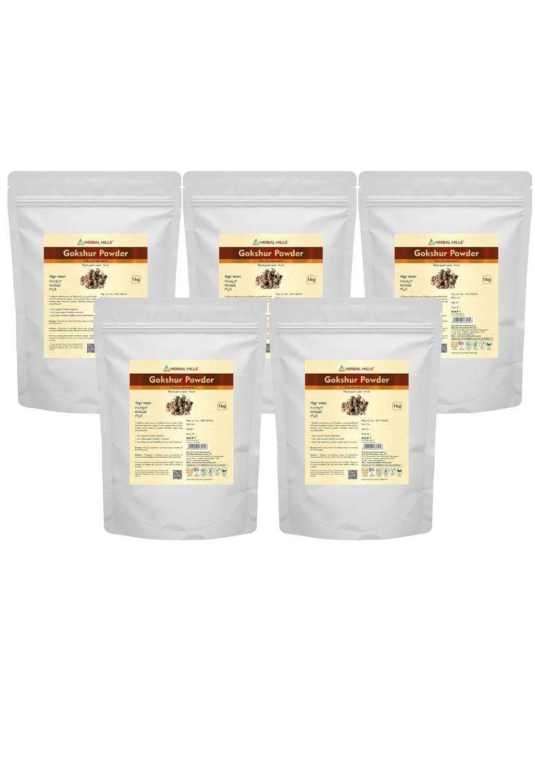 Herbal Hills Gokshur Powder, 1 kg (Pack of 5) | Natural Herbal Care - Indya