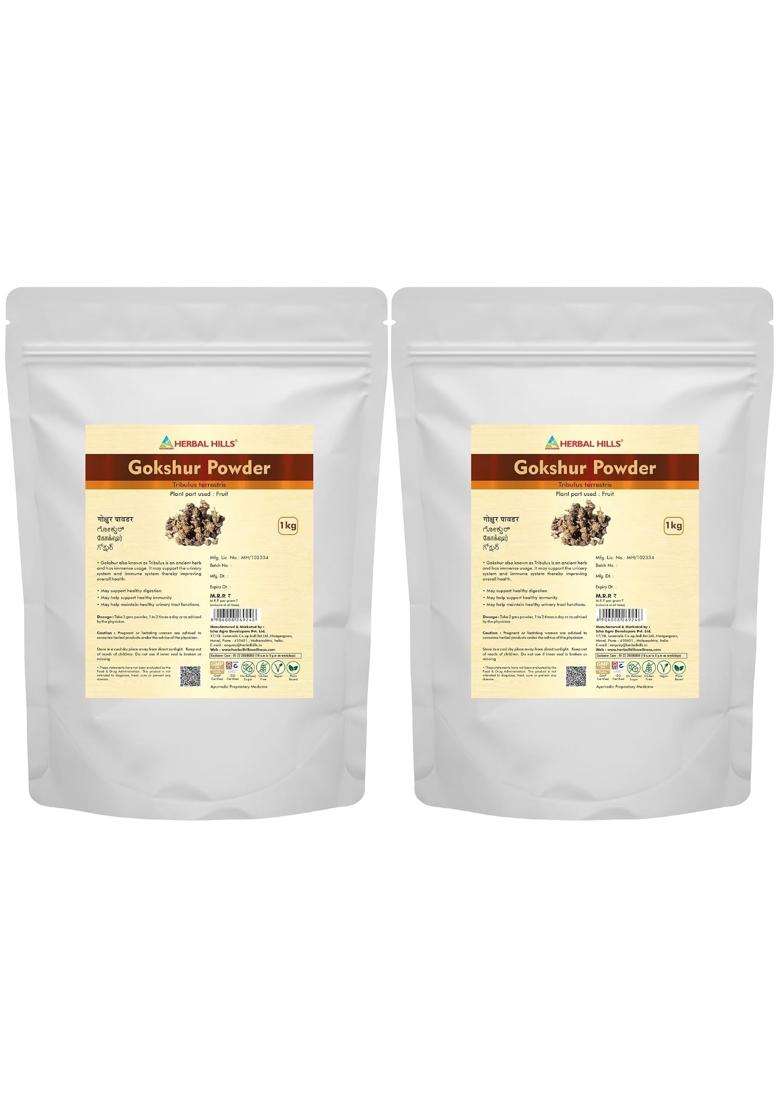 Herbal Hills Gokshur Powder, 1 kg (Pack of 2) | Natural Herbal Care - Indya
