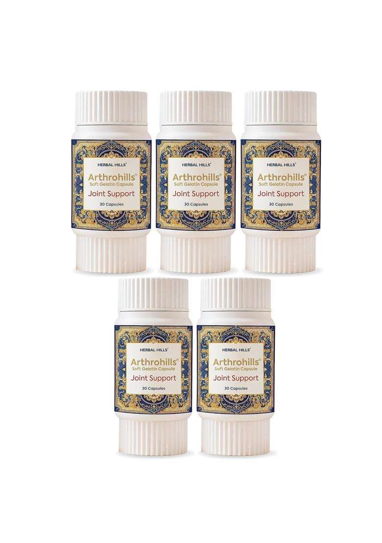 Herbal Hills Arthrohills Ayurvedic Capsules 30 Capsule (Pack of 5) | Authentic Traditional Formula | for Joint, Knee, Back & Shoulder Pain - Indya