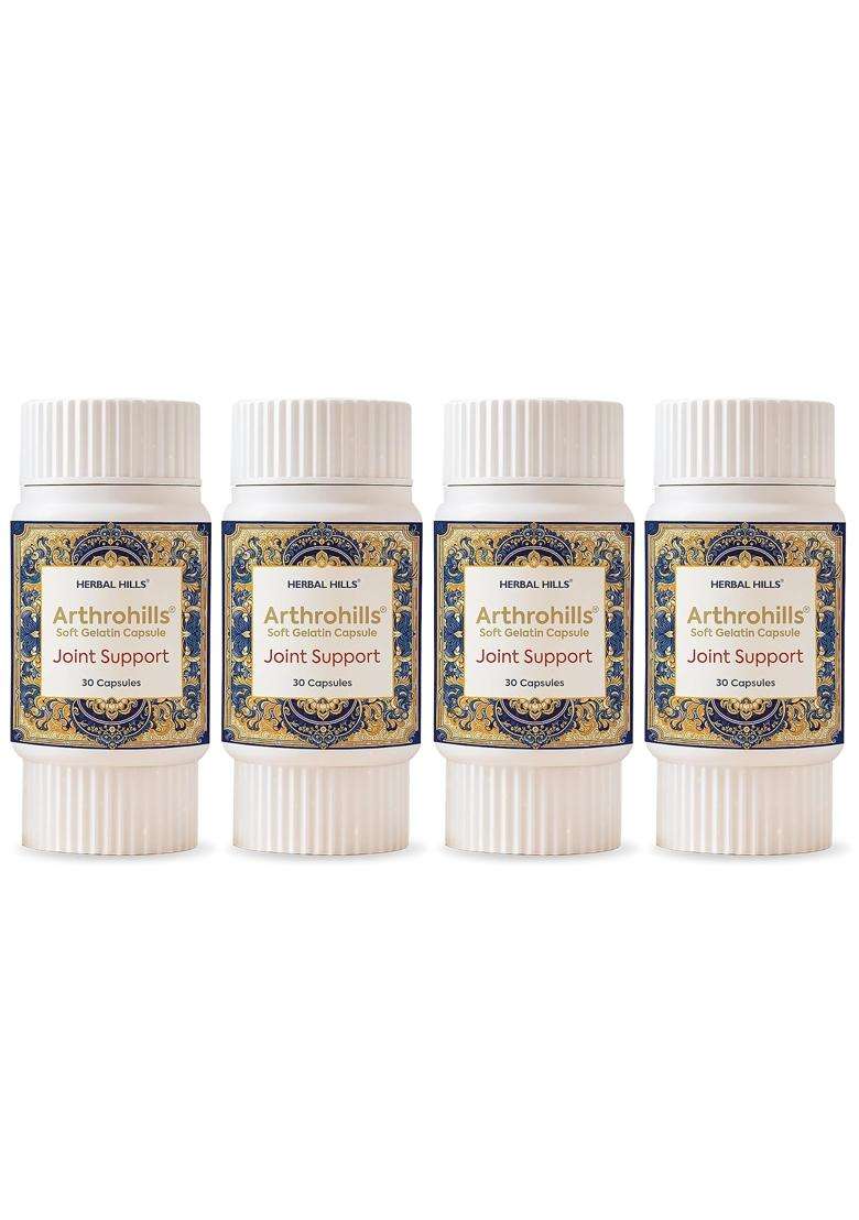 Herbal Hills Arthrohills Ayurvedic Capsules 30 Capsule (Pack of 4) | Authentic Traditional Formula | for Joint, Knee, Back & Shoulder Pain - Indya