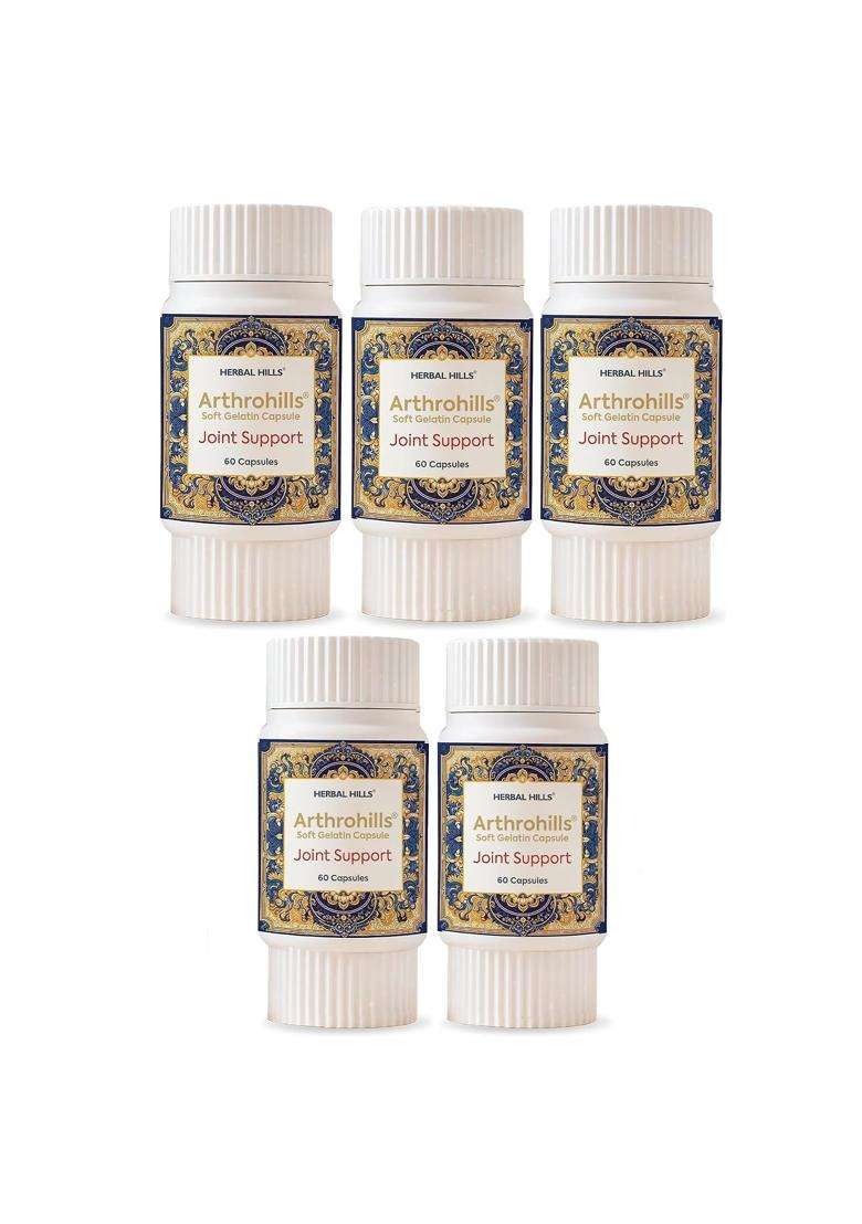 Herbal Hills Arthrohills Ayurvedic Capsules 60 Capsule (Pack of 5) | Authentic Traditional Formula | for Joint, Knee, Back & Shoulder Pain - Indya
