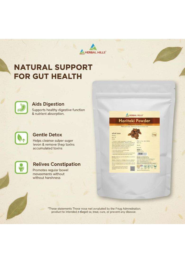 Herbal Hills Haritaki/harde Powder, 1 kg | Natural Herbal Care - Indya