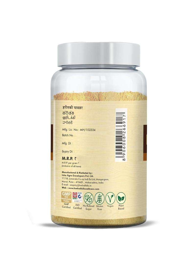 Herbal Hills Haritaki/Harde Powder, 100 g (Pack of 2) | Natural Herbal Care - Indya