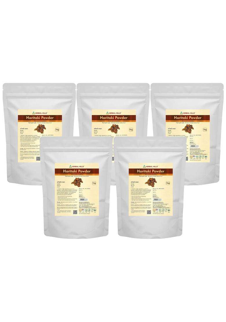 Herbal Hills Haritaki/harde Powder, 1 kg (Pack of 5) | Natural Herbal Care - Indya