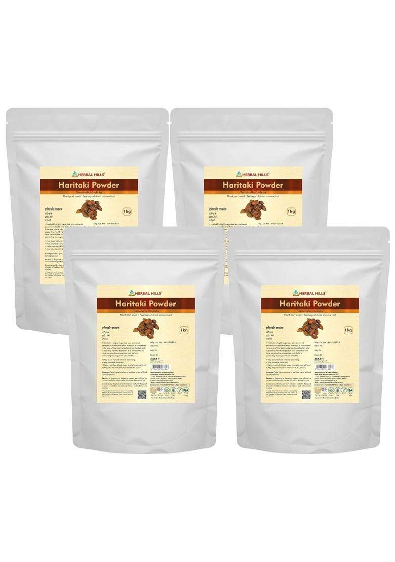 Herbal Hills Haritaki/harde Powder, 1 kg (Pack of 4) | Natural Herbal Care - Indya