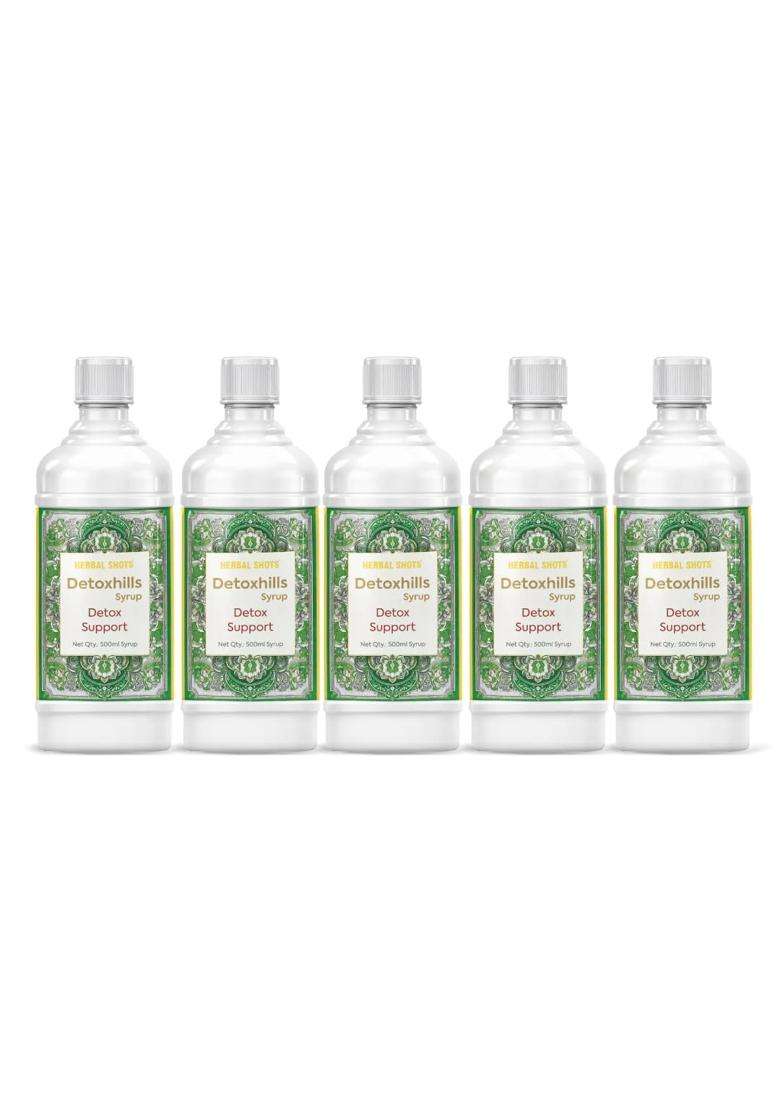 Herbal Hills Detoxhills Herbal Shots, 500 ml (Pack of 5) | Natural Herbal Care - Indya