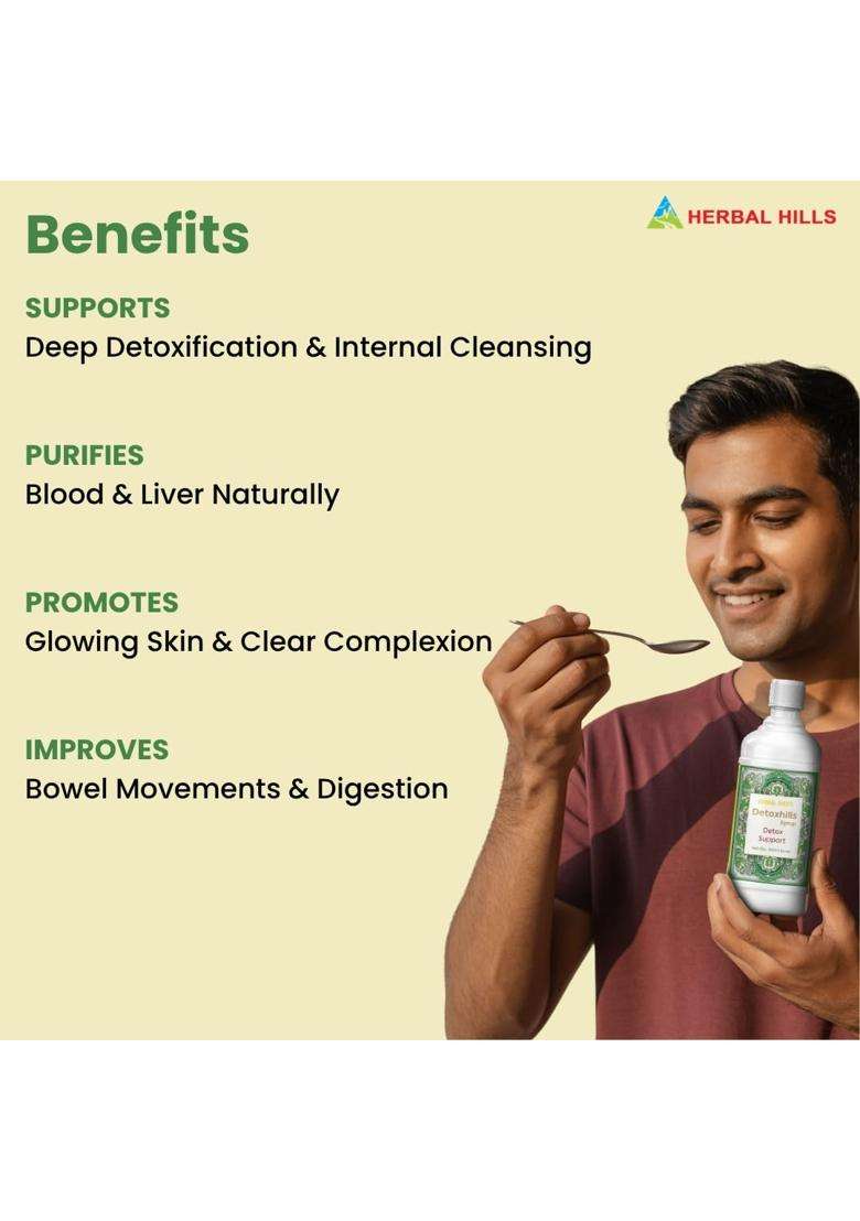 Herbal Hills Detoxhills Herbal Shots, 500 ml (Pack of 5) | Natural Herbal Care - Indya