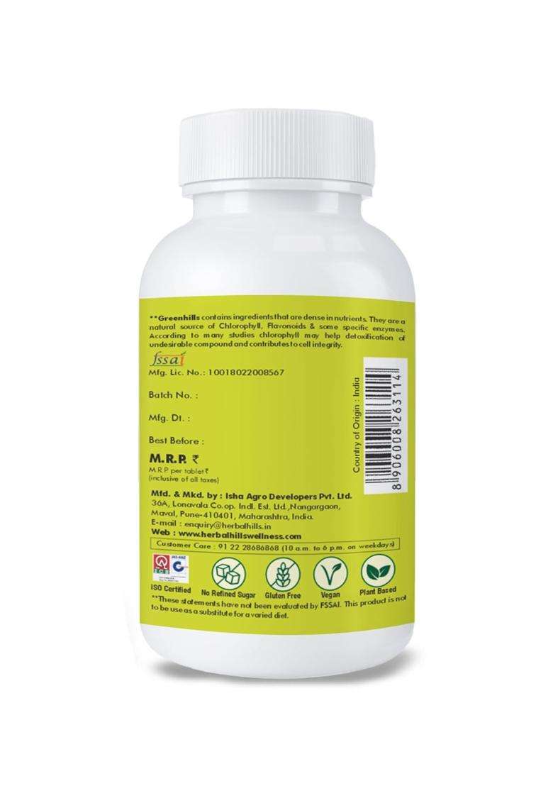 Herbal Hills Greenhills Tablets, 60 Count (Pack of 2) | Natural Herbal Care - Indya