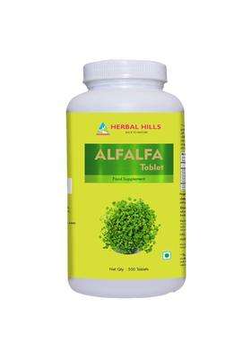 Herbal Hills Alfalfa Tablets (500 Count (Pack of 2) | Natural Herbal Care