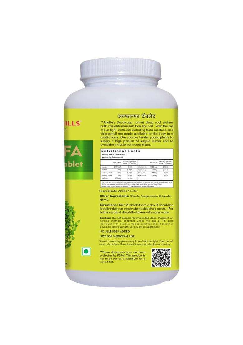 Herbal Hills Alfalfa Tablets (500 Count (Pack of 2) | Natural Herbal Care - Indya