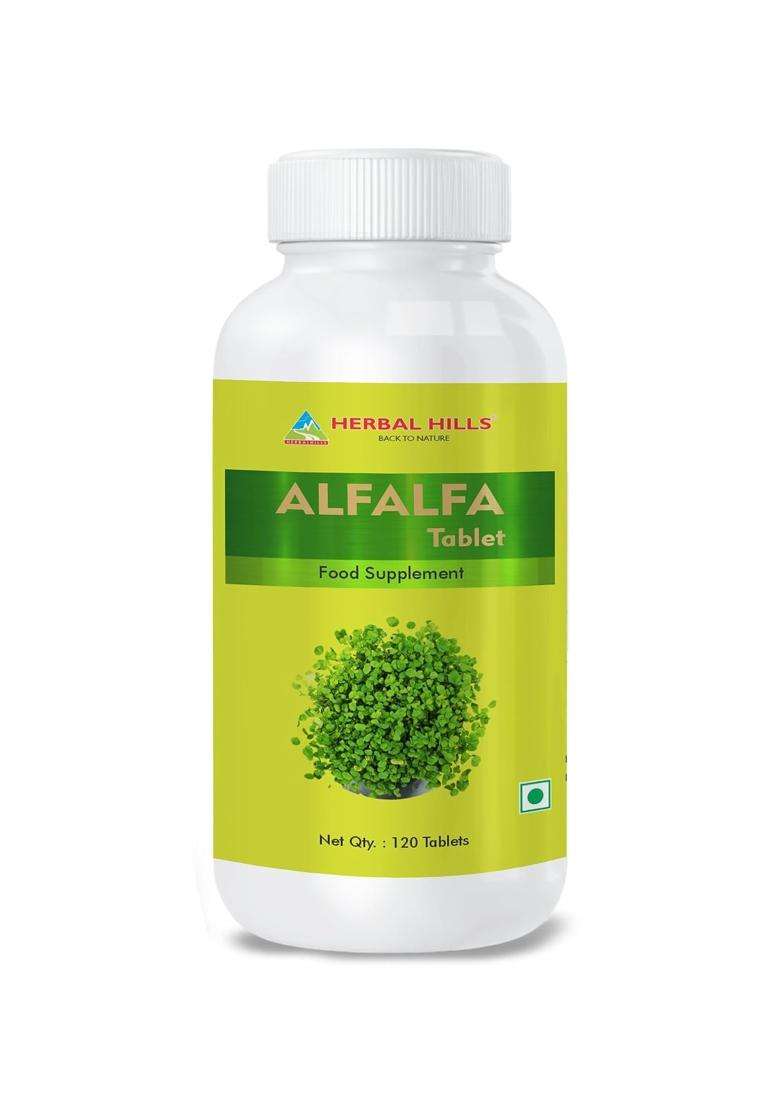 Herbal Hills Alfalfa Tablets, 120 Count (Pack of 5) | Natural Herbal Care - Indya