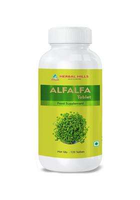 Herbal Hills Alfalfa Tablets, 120 Count (Pack of 2) | Natural Herbal Care
