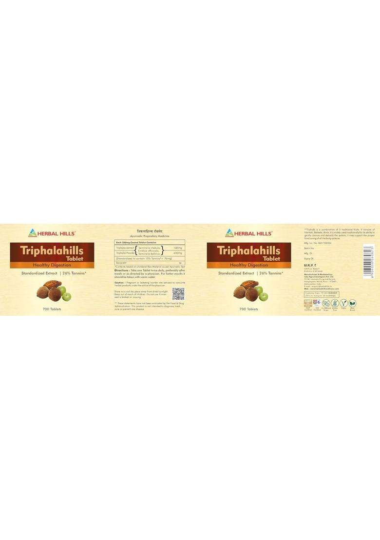 Herbal Hills Triphala Tablets, 700 Count | Natural Herbal Care - Indya