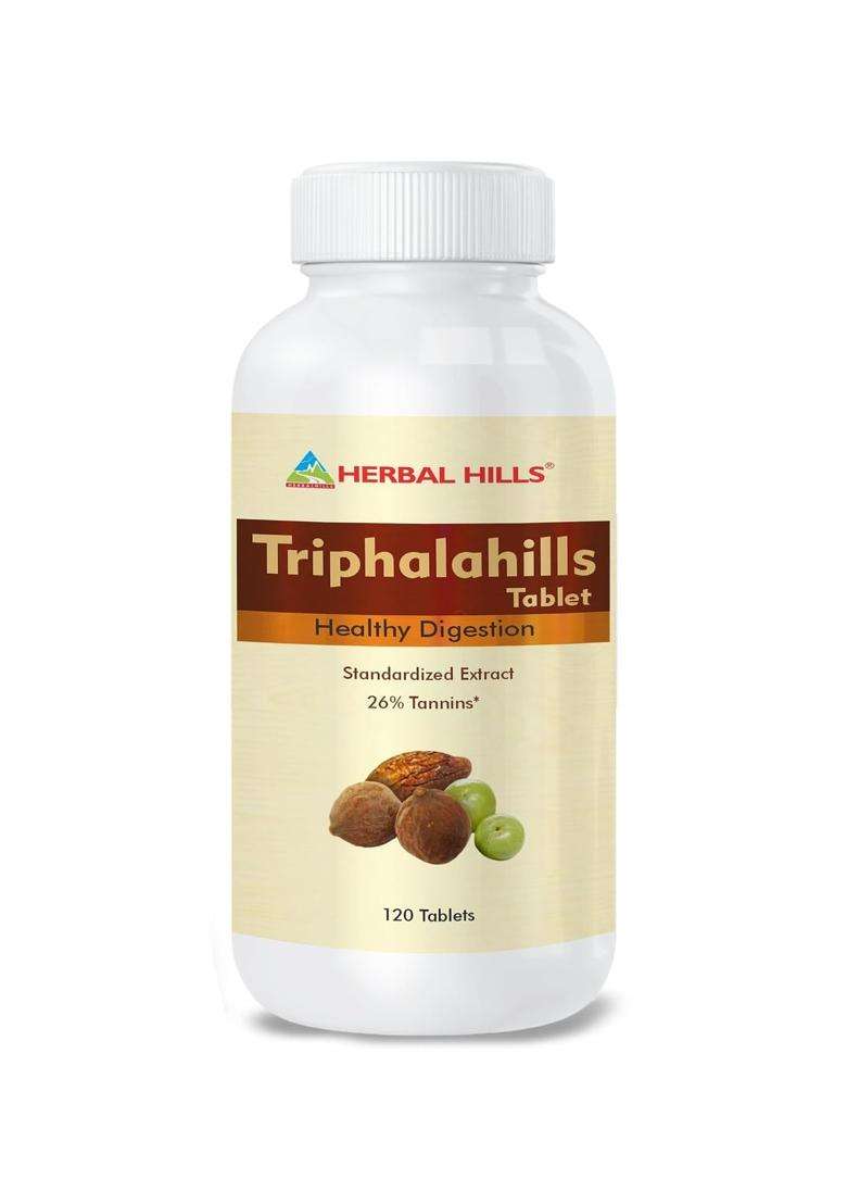 Herbal Hills Triphala Tablets, 120 Count (Pack of 5) | Natural Herbal Care - Indya
