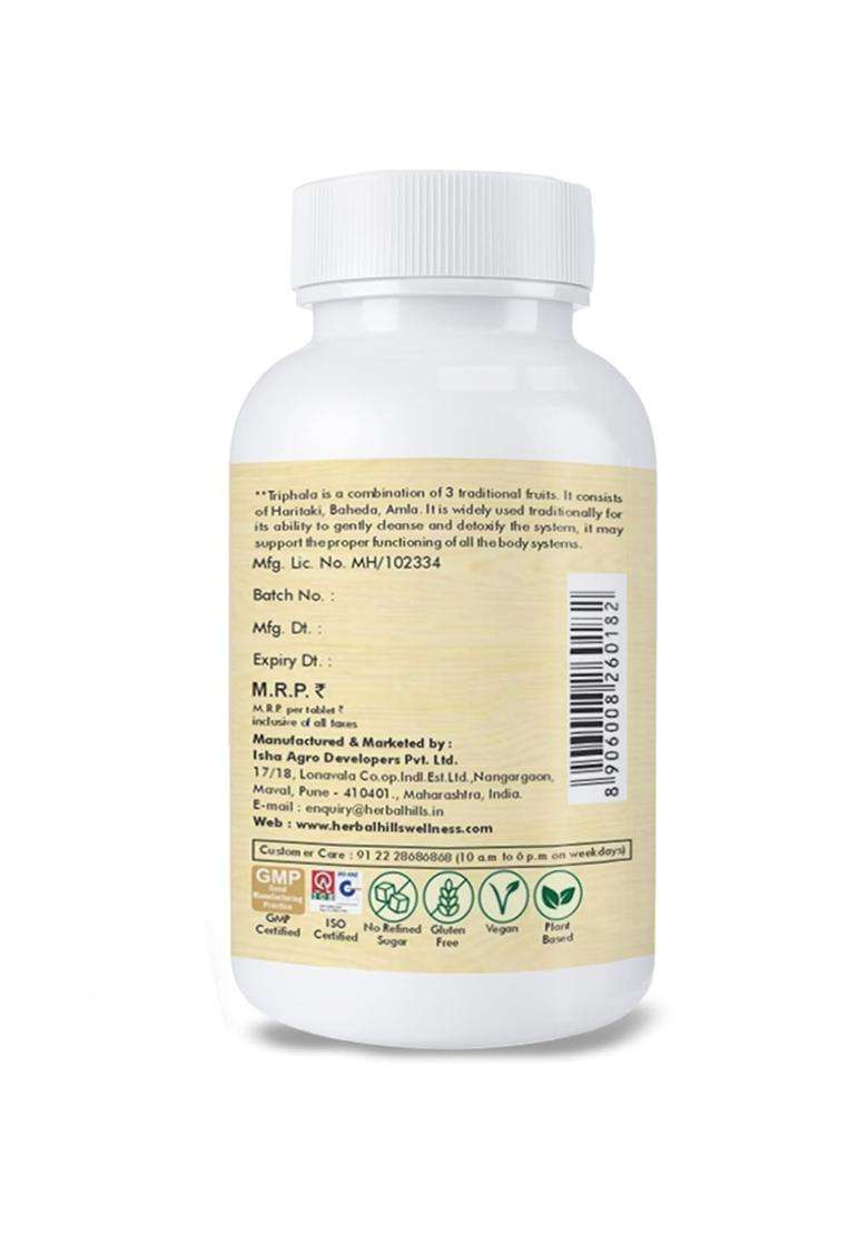 Herbal Hills Triphala Tablets, 60 Count | Natural Herbal Care - Indya