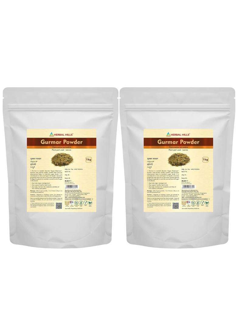 Herbal Hills Gurmar Powder, 1 kg (Pack of 2) | Natural Herbal Care - Indya