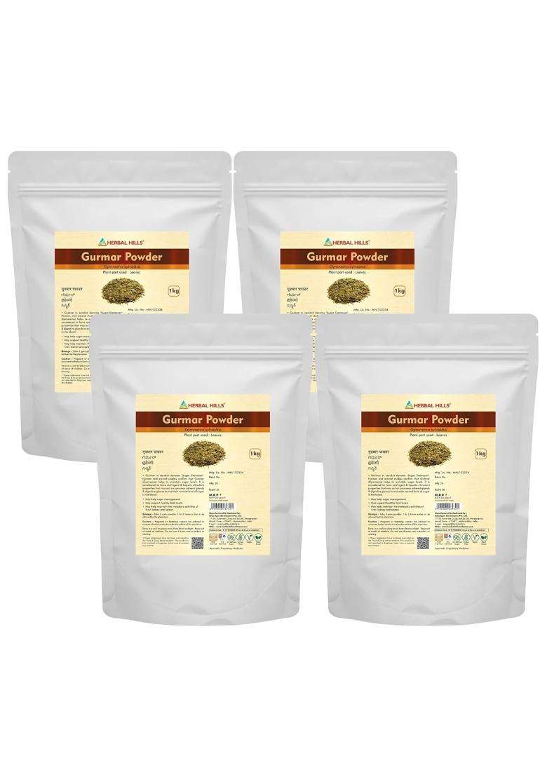 Herbal Hills Gurmar Powder, 1 kg (Pack of 4) | Natural Herbal Care - Indya
