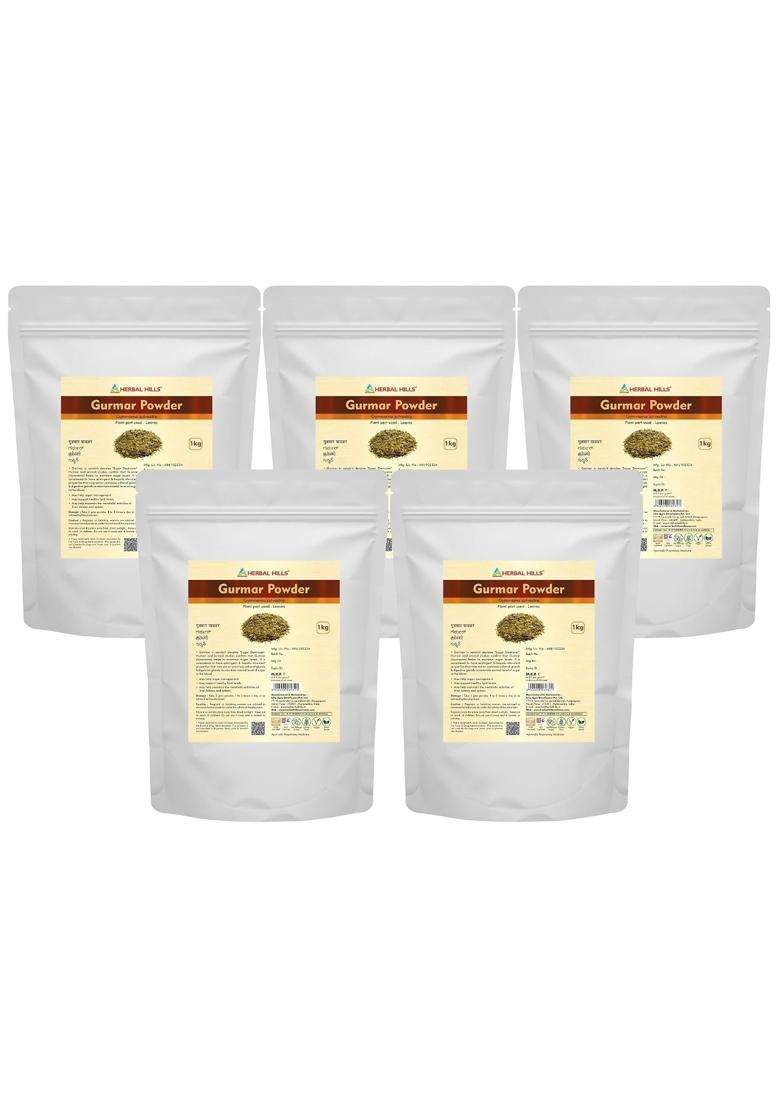 Herbal Hills Gurmar Powder, 1 kg (Pack of 5) | Natural Herbal Care - Indya