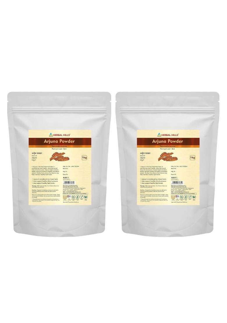 Herbal Hills Arjuna Powder, 1 kg (Pack of 2) | Natural Herbal Care - Indya