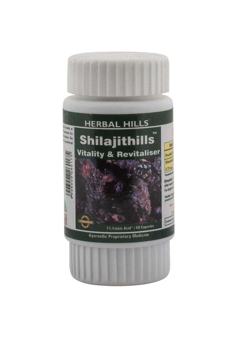 Herbal Hills Shilajithills Capsules, 60 Count | Natural Herbal Care - Indya