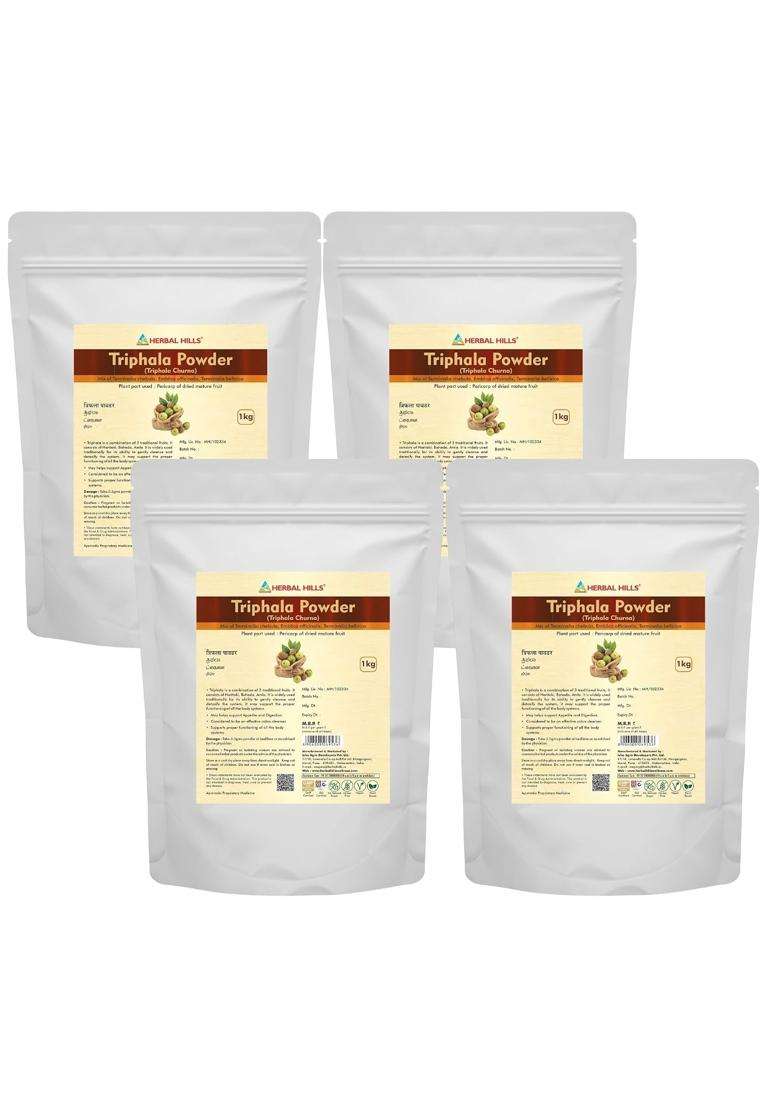 Herbal Hills Triphala Powder, 1 kg (Pack of 4) | Natural Herbal Care - Indya