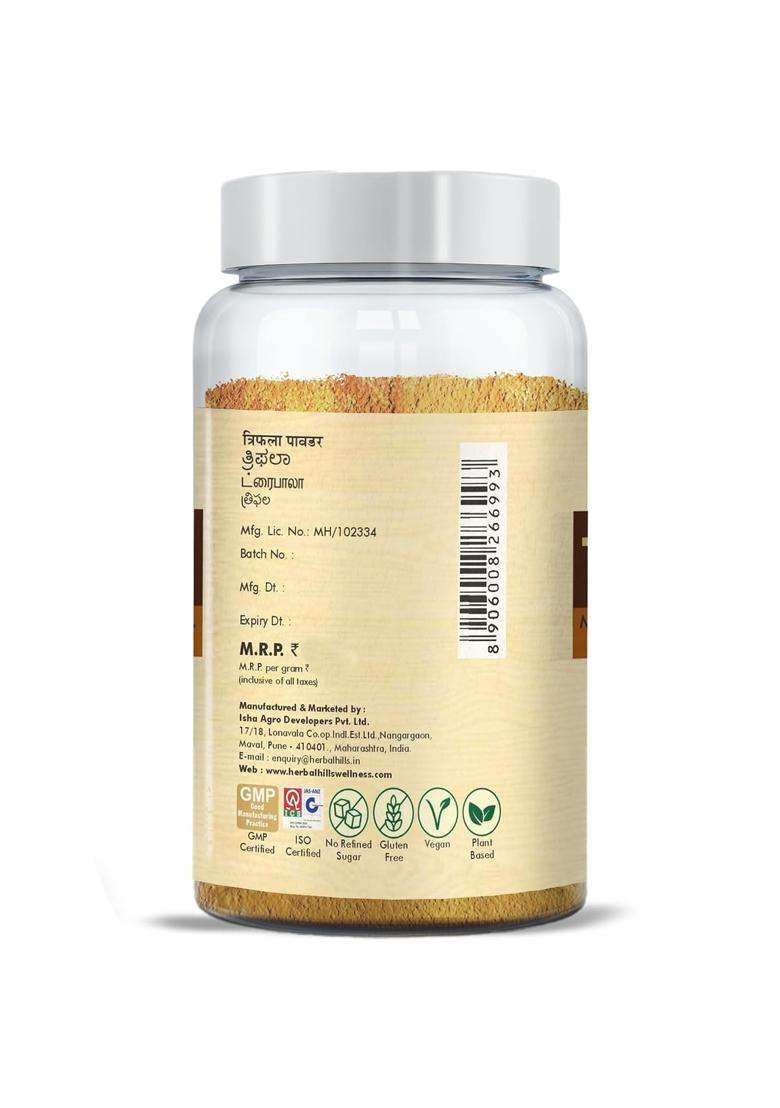 Herbal Hills Triphala Powder, 100 g (Pack of 2) | Natural Herbal Care - Indya