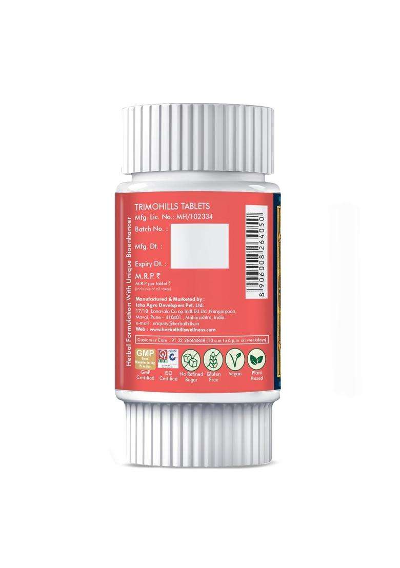 Herbal Hills Trimohills Tablets, 60 Count (Pack of 2) | Natural Herbal Care - Indya