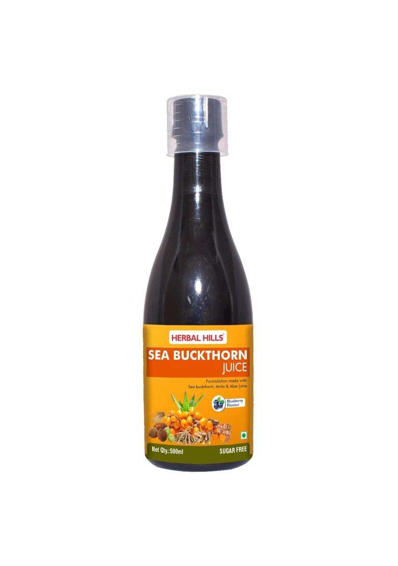Herbal Hills Sea Buckthorn Juice (500 ml | Natural Herbal Care - Indya