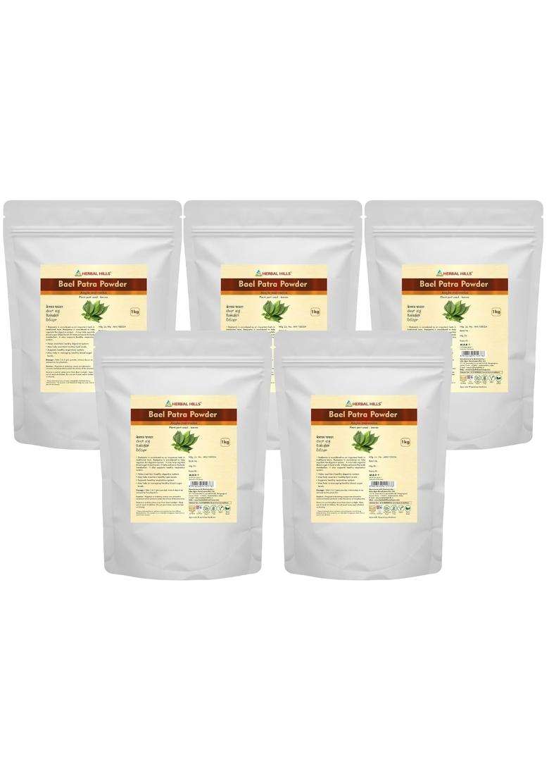 Herbal Hills Baelpatra Powder, 1 kg (Pack of 5) | Natural Herbal Care - Indya