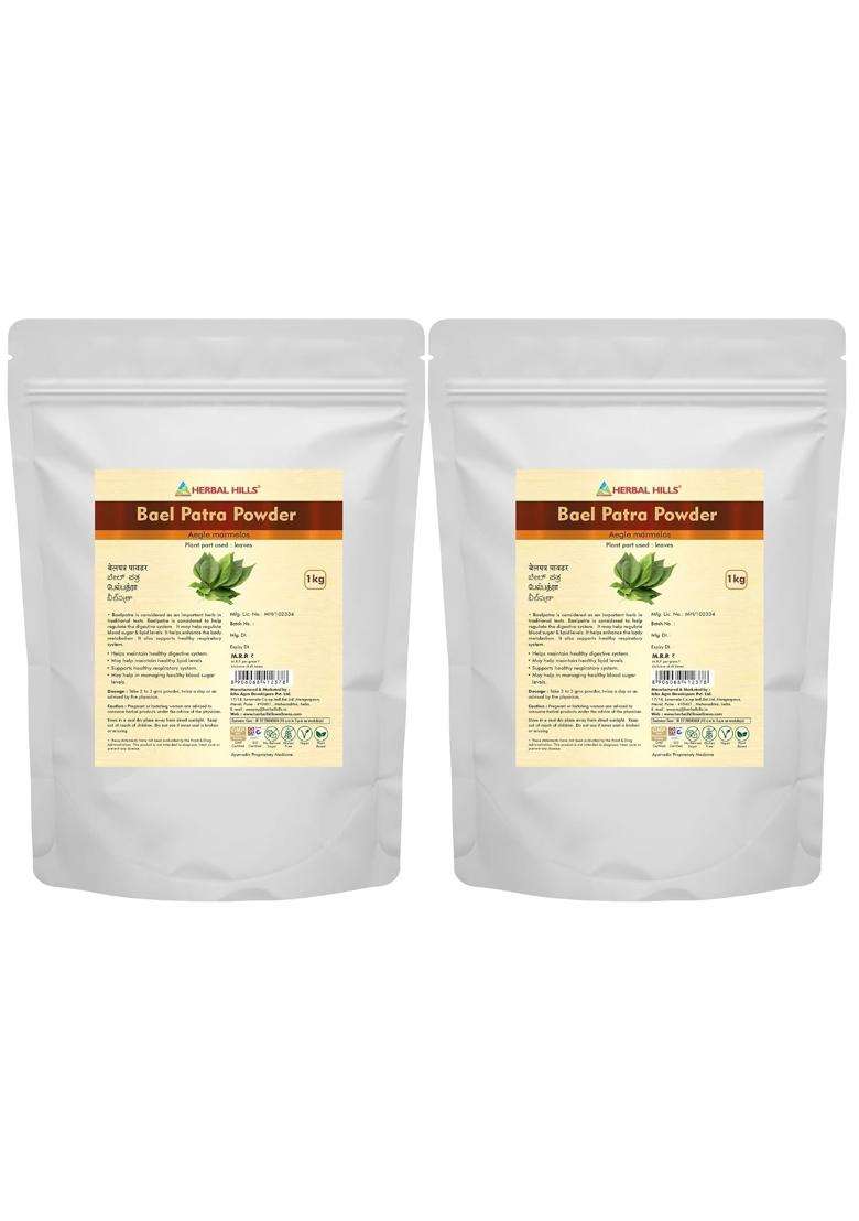 Herbal Hills Baelpatra Powder (1kg Pack) (Pack of 2) | Authentic Ayurvedic Formula | Supports Gut Health & Digestive Wellness - Indya