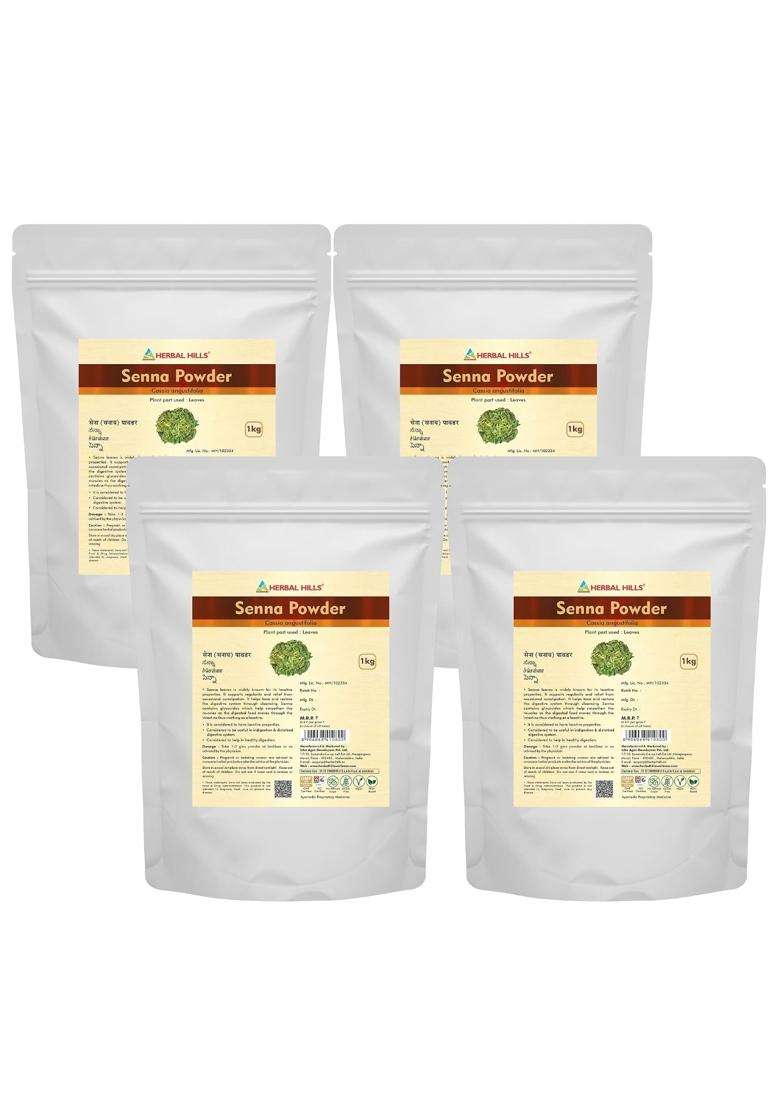Herbal Hills Senna Leaf/senna Powder, 1 kg (Pack of 4) | Natural Herbal Care - Indya