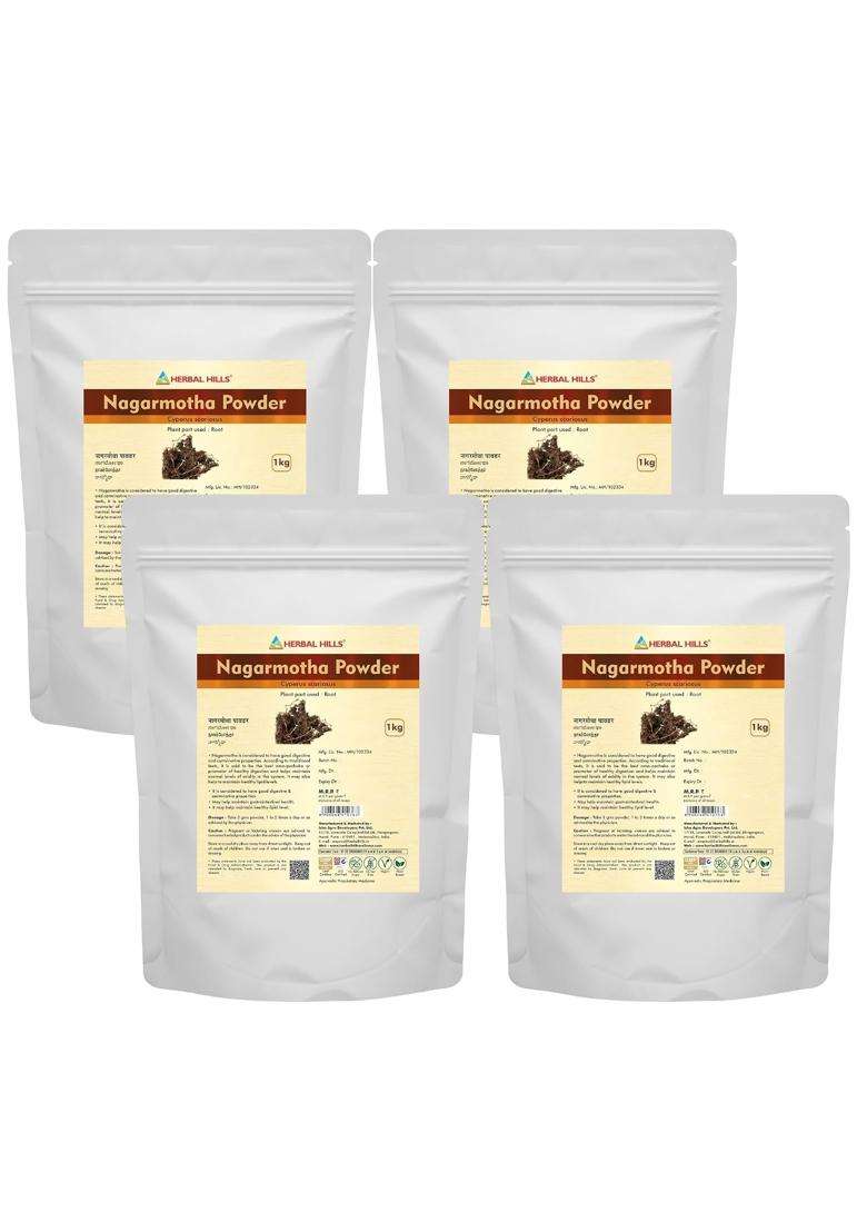Herbal Hills Nagarmotha Powder, 1 kg (Pack of 4) | Natural Herbal Care - Indya