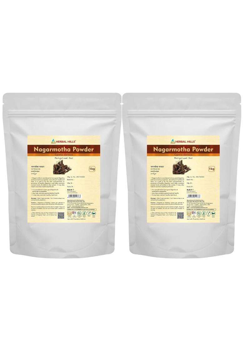 Herbal Hills Nagarmotha Powder, 1 kg (Pack of 2) | Natural Herbal Care - Indya