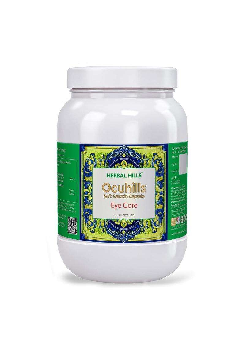 Herbal Hills Eye Care Ocuhills Capsules, 900 Count (Pack of 4) | Natural Herbal Care - Indya