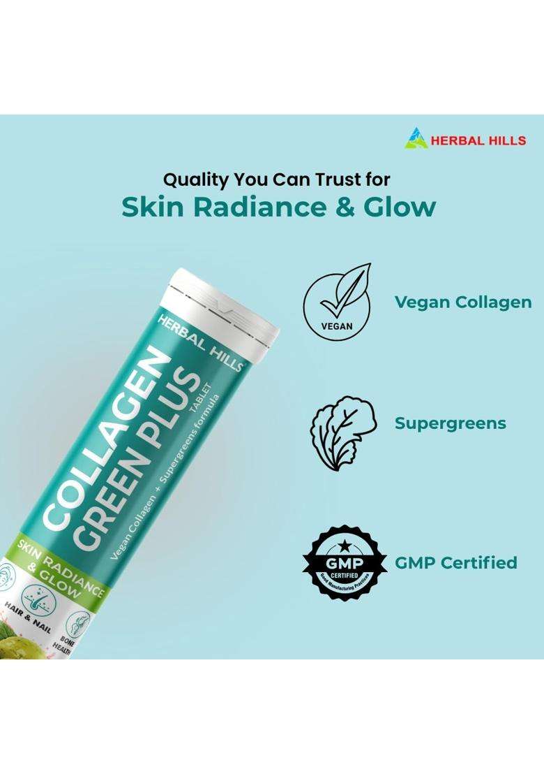 Herbal Hills Collagen Green Plus Tablets (Pack of 2) | Natural Herbal Care - Indya