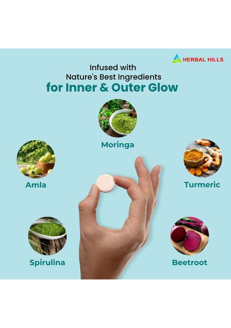 Herbal Hills Collagen Green Plus Tablets (Pack of 4) | Natural Herbal Care - Indya