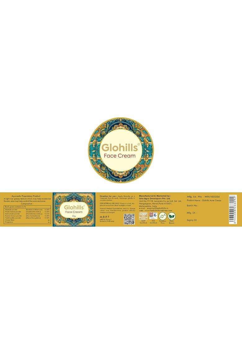 Herbal Hills Glohills Ayurvedic Face Cream 50g | Authentic Traditional Formula - Indya