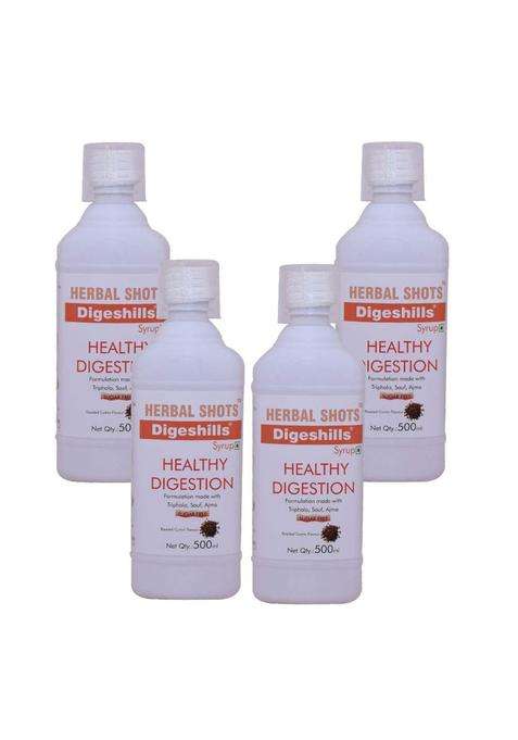 Herbal Hills Digeshills Herbal Shots, 500 ml (Pack of 4) | Natural Herbal Care