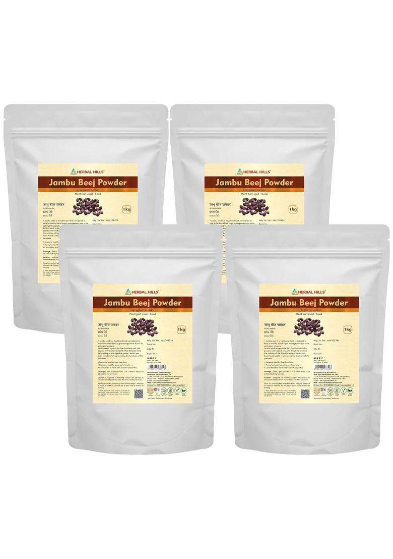 Herbal Hills Jambu Powder (1 Kg ) (Pack of 4) | Natural Herbal Care - Indya