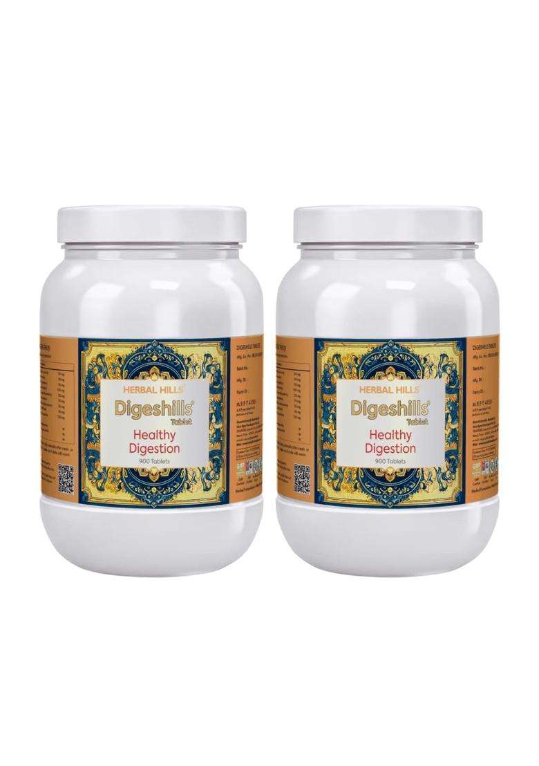 Herbal Hills Digeshills Tablets (900 Tablets Pack) (Pack of 2) | Authentic Traditional Formula | Supports Healthy Digestion & Acidity Relief - Indya